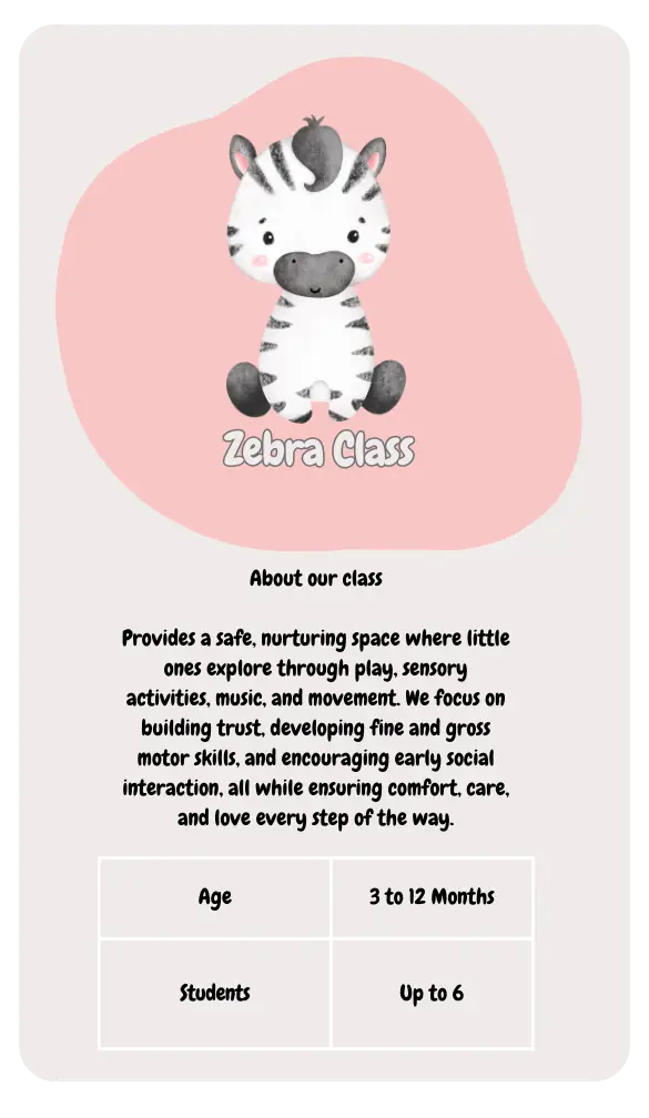 At Noddy Nursery school daycare and Grade R we Provides a safe, nurturing space where little ones explore through play, sensory activities, music, and movement. We focus on building trust, developing fine and gross motor skills, and encouraging early social interaction, all while ensuring comfort, care, and love every step of the way. ages 3 months to 13 months