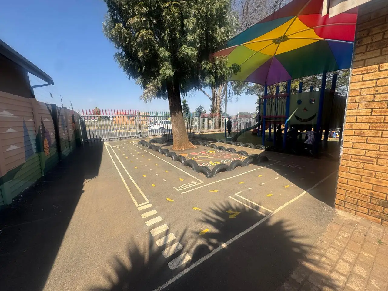 Playground at Noddy Nursery School Alberton - safe outdoor play area for children with climbing equipment and recreational activities